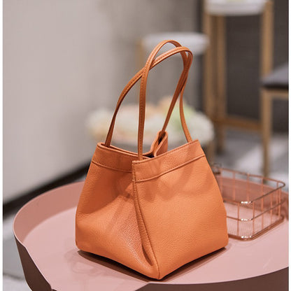 XIANGTUIBAO Women's Bag  New Korean Style PU Leather Small Square Bag Versatile Hand Holding Bucket Bag Minority Fashion Textured Handbag