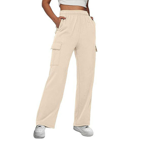 xiangtuibao New Long Loose Pants Casual Sports High Waist Tooling Pants Slimming and Straight Wide Leg Pants for Women