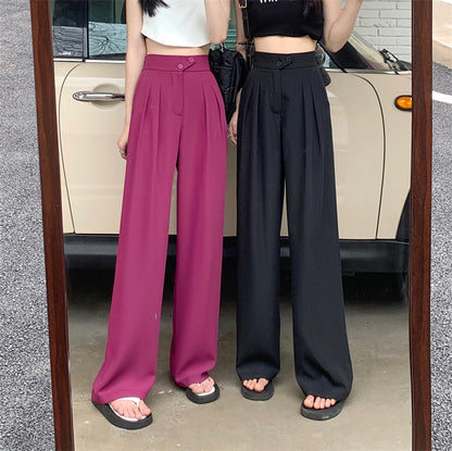 xiangtuibao Suit Pants Wide-Leg Pants Women's Summer High Waist Drooping Slimming Versatile Casual Loose Mop Thin Straight Suit Pants