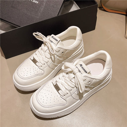 XIANGTUIBAO  Dafeiou Light Fashion Air Force White Shoes Women  Spring New All-Match Lace-up Flat Women's Casual Shoes