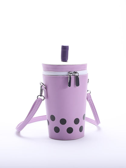 XIANGTUIBAO 2025 popular new women's bag polka dot printing cute milk tea cup bucket bag Popular style Internet celebrity shoulder messenger bag