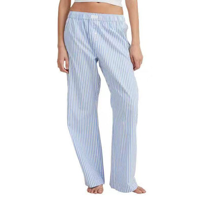 XIANGTUIBAO  Spring and Autumn European and American Women's Clothing Foreign Trade Cross-Border  Classic Striped Home Casual Trousers Home Loose Women's Pants