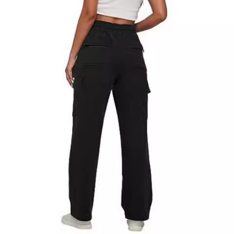 xiangtuibao New Long Loose Pants Casual Sports High Waist Tooling Pants Slimming and Straight Wide Leg Pants for Women