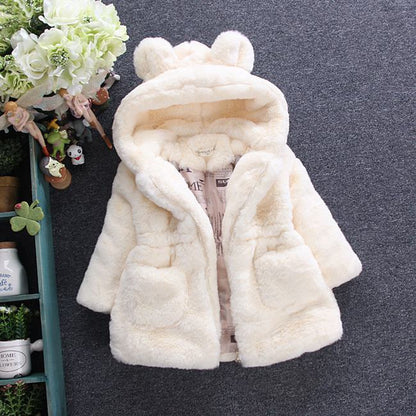 New plush warm winter thickened soft imitation rabbit hair girls small and medium children's hair sweater 2023  explosion