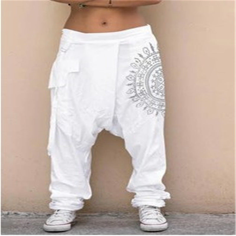 xiangtuibao Cross-Border Foreign Trade  Popular HOTan and NEWn Women's Clothing Printed Casual Drop Crotch Harem Pants