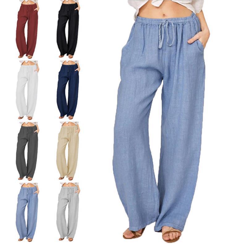 XIANGTUIBAO  European and American Women's Clothing New  EBay plus Size Loose Cotton and Linen Casual Trousers Women's Clothing