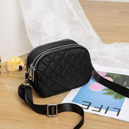 XIANGTUIBAO Bag Messenger Bag for Girls Rhombus  New Trendy All-Match Fashionable Ins Trendy Women's Waterproof Nylon Shoulder Bag