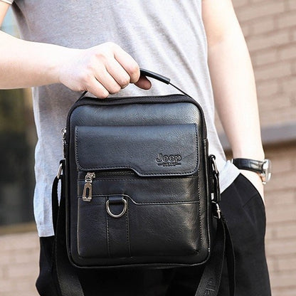 XIANGTUIBAO New Men's Shoulder Bag Business Casual Vertical Messenger Bag Pu Soft Leather Handbag Business Briefcase