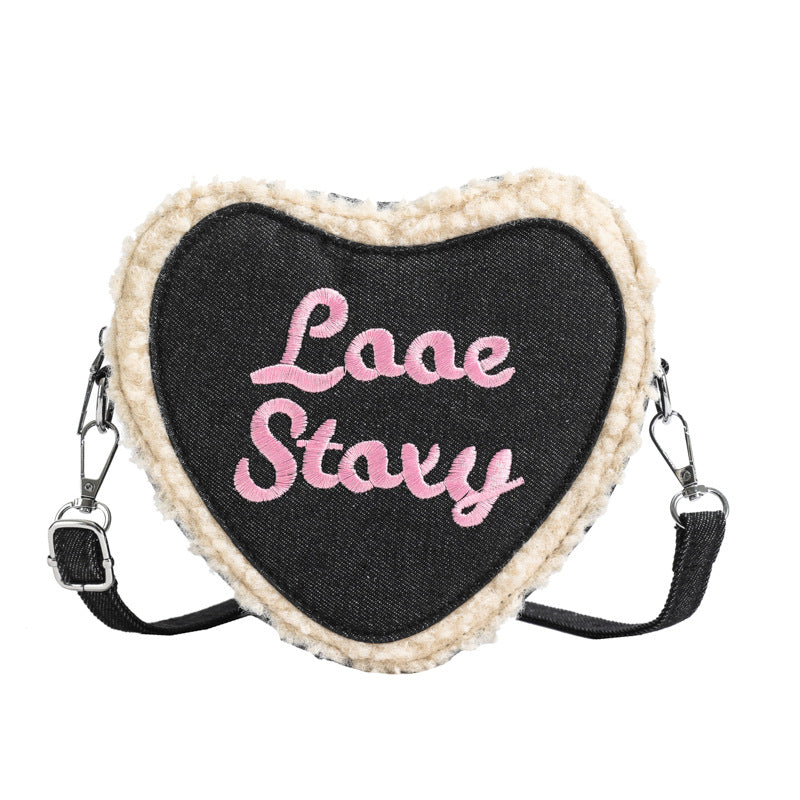 XIANGTUIBAO 2025 Bag Women's popular New Sweetheart Girl Love Crossbody Bag Fashion Letter Embroidery Tide Cake Box Shoulder Bag