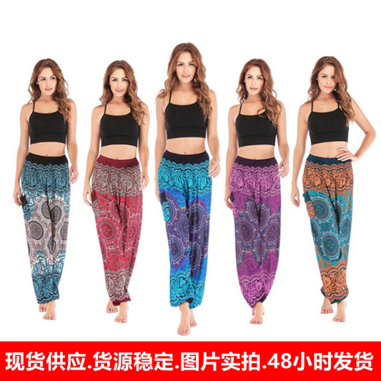 XIANGTUIBAO  H004 Cross-Border  European and American Thailand Casual Yoga Pants Bloomers Yoga Clothes Women's Rayon Rayon