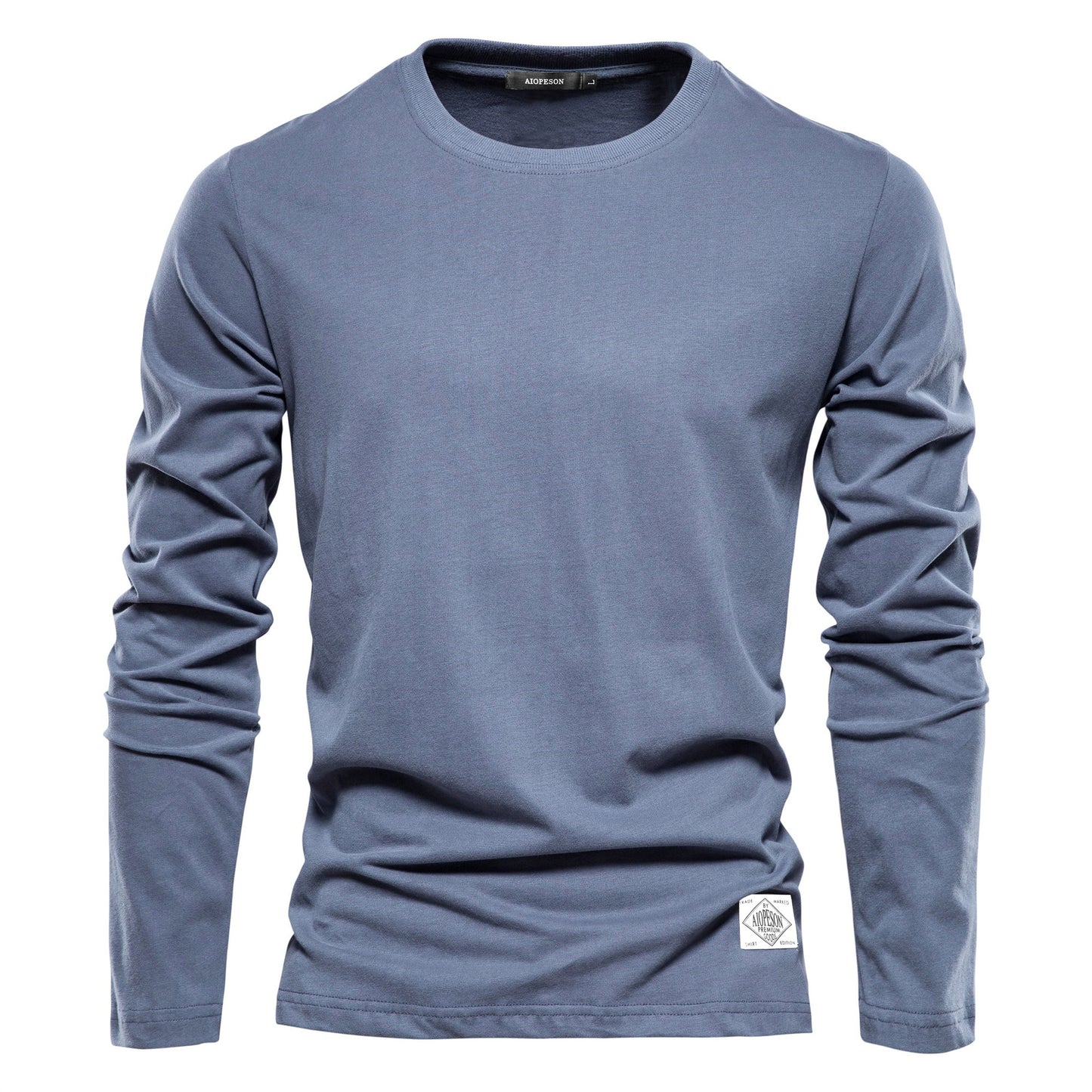 XIANGTUIBAO 2025 Men's long-sleeved new solid color T-shirt trendy casual sports wear round neck cotton bottoming shirt top wholesale