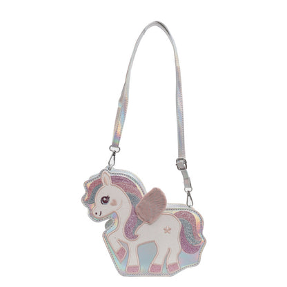 XIANGTUIBAO 2025  style bag women's new sequined splicing embroidery style cute pony Baoli unicorn bag Popular style messenger bag