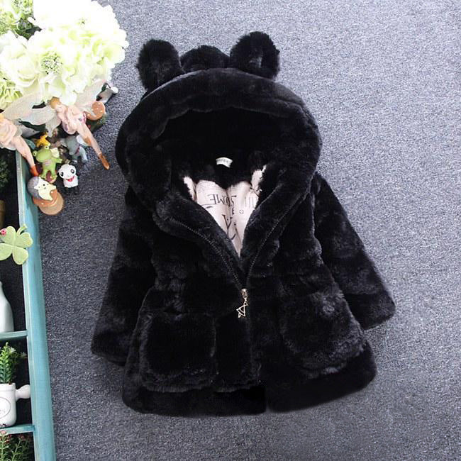 New plush warm winter thickened soft imitation rabbit hair girls small and medium children's hair sweater 2023  explosion