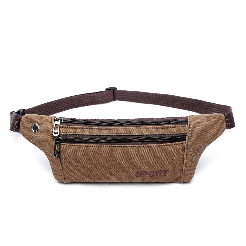 XIANGTUIBAO [LIMITED Time Special Offer] Men's and Women's Lightweight Three-Layer Canvas Phone Waist Crossbody Bag Sports Phone Waist Bag Phone Waist Bag Hot Sale