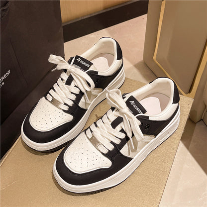 XIANGTUIBAO  Dafeiou Light Fashion Air Force White Shoes Women  Spring New All-Match Lace-up Flat Women's Casual Shoes