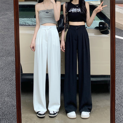 xiangtuibao Suit Pants Wide-Leg Pants Women's Summer High Waist Drooping Slimming Versatile Casual Loose Mop Thin Straight Suit Pants