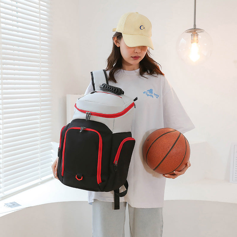 XIANGTUIBAO Cross-Border New Arrival Basketball Bag Customized Logo Contrast Color Backpack Men's and Women's Same Outdoor Bag Basketball Training Backpack