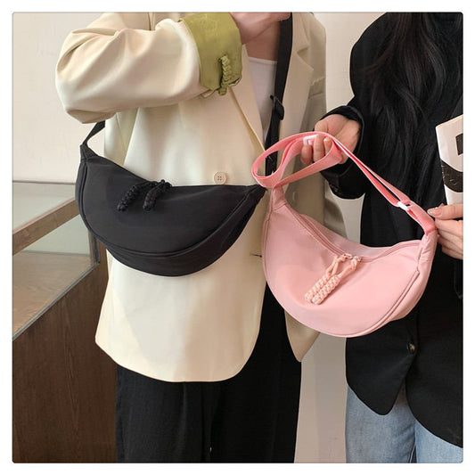 XIANGTUIBAO Dumpling Bag Women's Bag Autumn and Winter New Pure Color Trendy Fashion Simple Special-Interest Design Shoulder Bag Large-Capacity Crossbody Bag