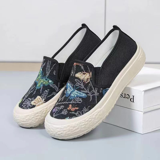 XIANGTUIBAO  One Piece Dropshipping New Casual and Comfortable Canvas Shoes Old Beijing Cloth Shoes Low-Cut Mom Shoes Lazy Shoes Female Student Shoes