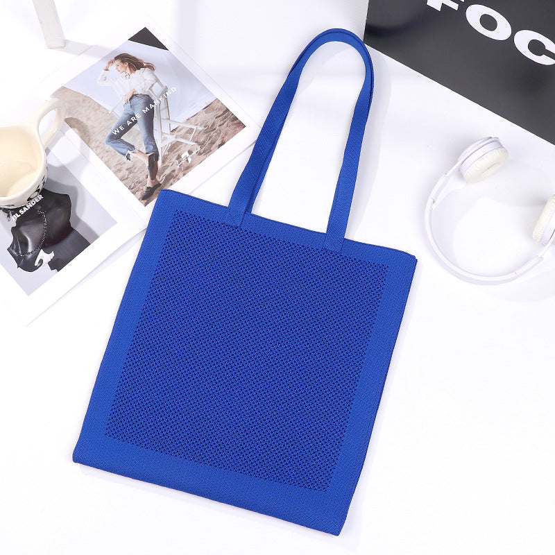 XIANGTUIBAO Summer New Hollow Bag Women's Japanese and Korean Knitted Bag Large Capacity Shoulder Bag Hand Bag