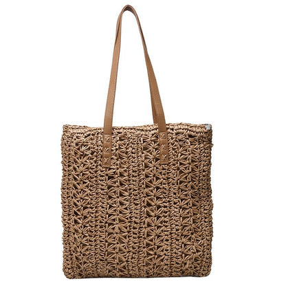 XIANGTUIBAO Cross-Border Hot Sale New Straw Bag Woven Beach Bag Large Capacity One-Shoulder Portable Mori Style Women's Bag Seaside Vacation Bag