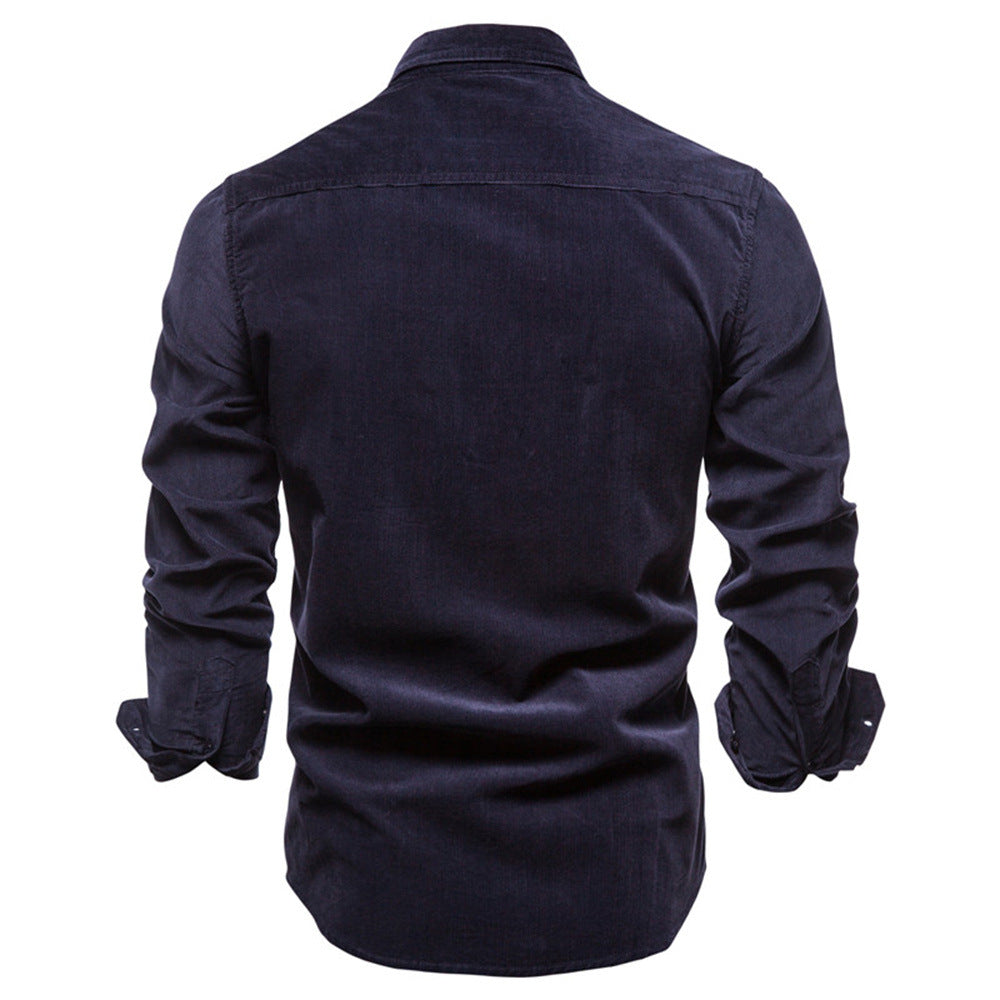 XIANGTUIBAO 2025 Men's Autumn Cotton Basic Japanese Corduroy Men's Business Shirt Slim Casual Shirt Men's New Long Sleeve Jacket