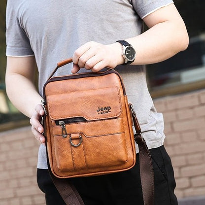 XIANGTUIBAO New Men's Shoulder Bag Business Casual Vertical Messenger Bag Pu Soft Leather Handbag Business Briefcase