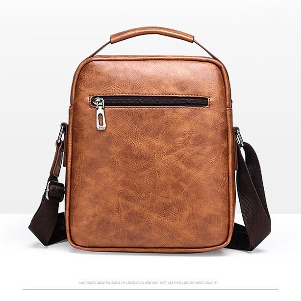 XIANGTUIBAO New Men's Shoulder Bag Business Casual Vertical Messenger Bag Pu Soft Leather Handbag Business Briefcase