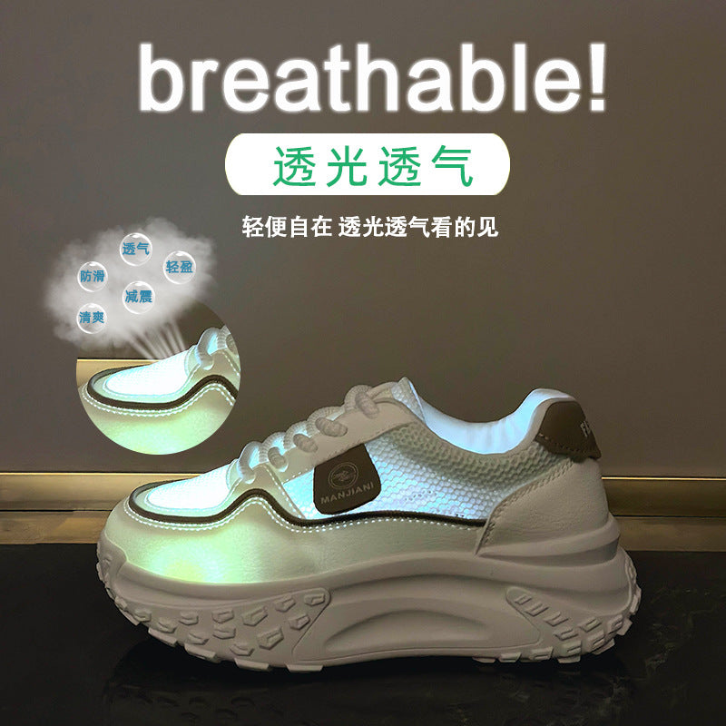 XIANGTUIBAO  INS Korean Style New Dad Shoes Women's  Summer Student Sports Running Shoes Casual Mesh Breathable Xq8501