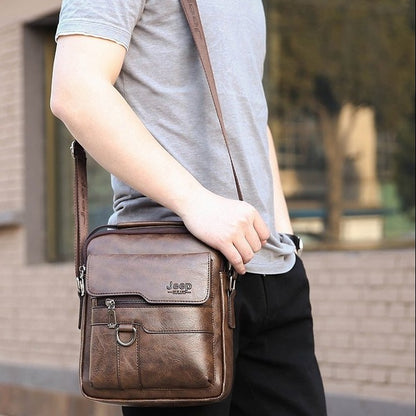 XIANGTUIBAO New Men's Shoulder Bag Business Casual Vertical Messenger Bag Pu Soft Leather Handbag Business Briefcase