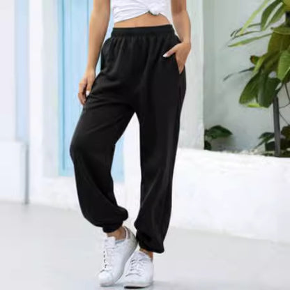 xiangtuibao Elastic-Waist High Waist Wide-Leg Cropped Pants for Women HOT and NEW Cross Border Autumn and Winter New Loose plus Size Casual Pants