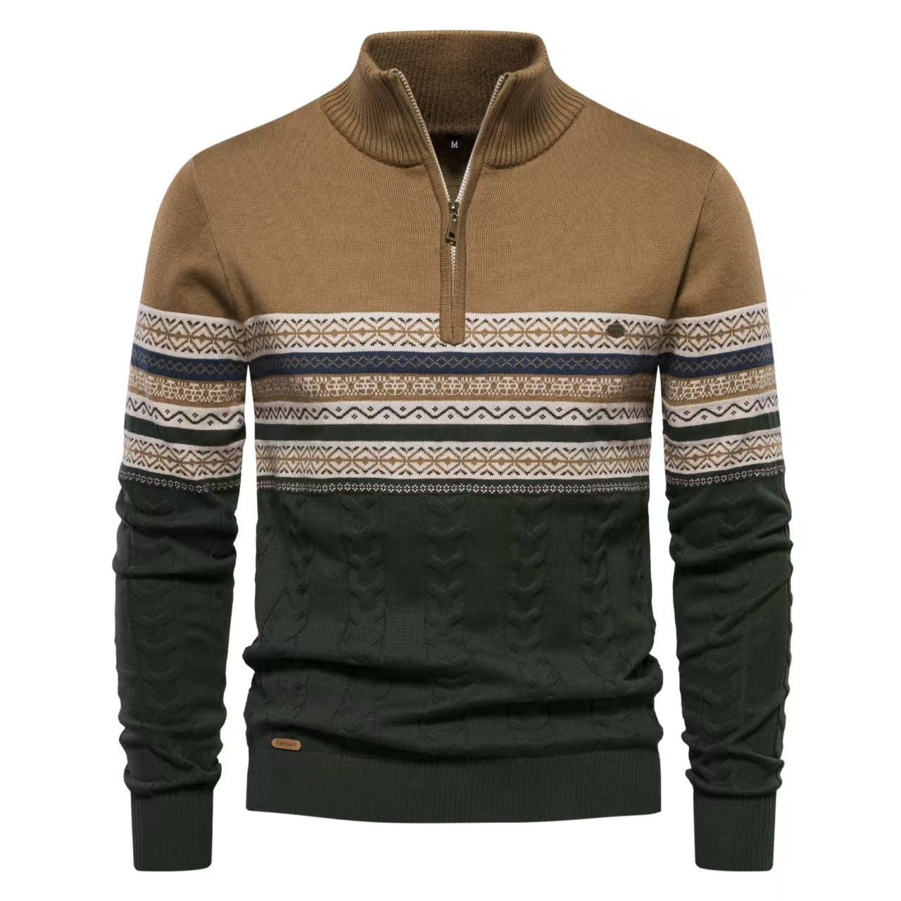 XIANGTUIBAO 2025 popular autumn and winter new trend Popularan size New stand-up collar men's sweater semi-zipper knitted high-quality versatile men's clothing