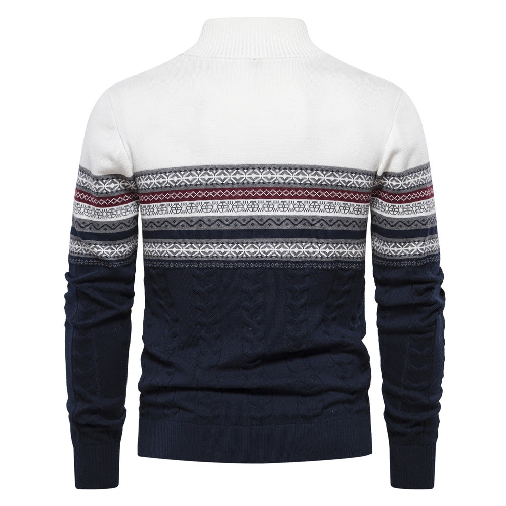 XIANGTUIBAO 2025 popular autumn and winter new trend Popularan size New stand-up collar men's sweater semi-zipper knitted high-quality versatile men's clothing