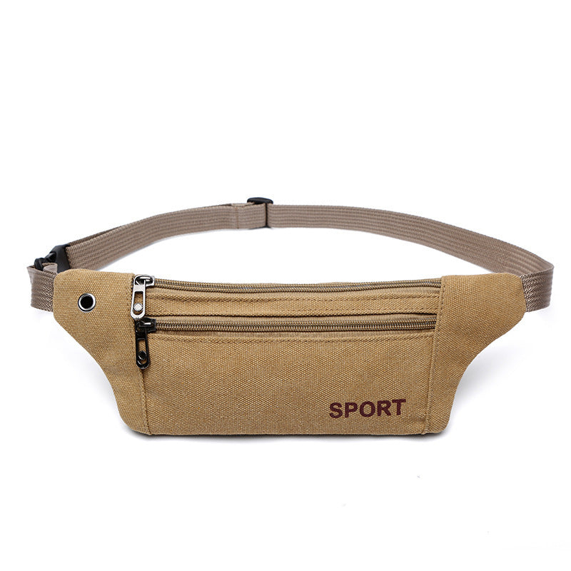 XIANGTUIBAO [LIMITED Time Special Offer] Men's and Women's Lightweight Three-Layer Canvas Phone Waist Crossbody Bag Sports Phone Waist Bag Phone Waist Bag Hot Sale