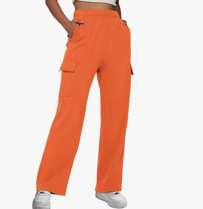 xiangtuibao New Long Loose Pants Casual Sports High Waist Tooling Pants Slimming and Straight Wide Leg Pants for Women