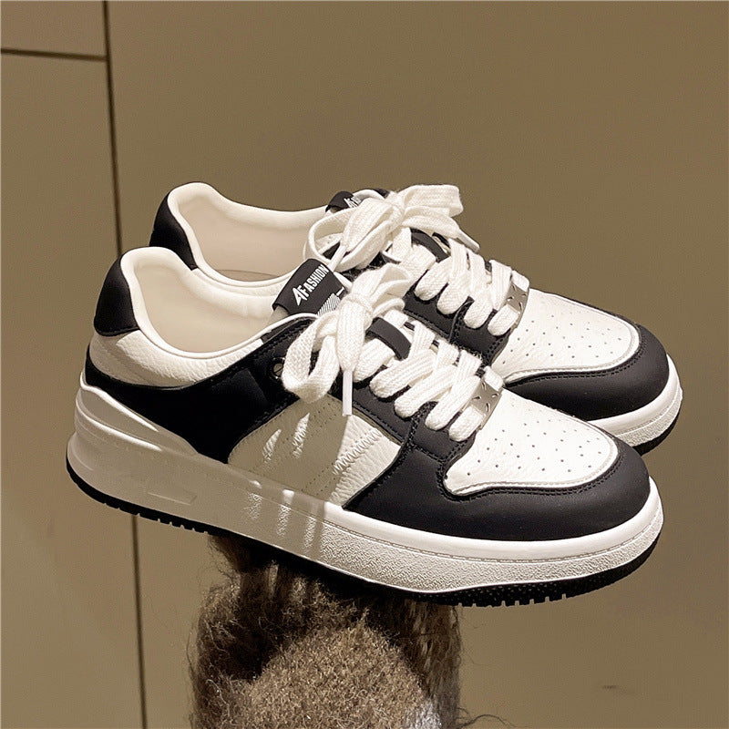 XIANGTUIBAO  Dafeiou Light Fashion Air Force White Shoes Women  Spring New All-Match Lace-up Flat Women's Casual Shoes