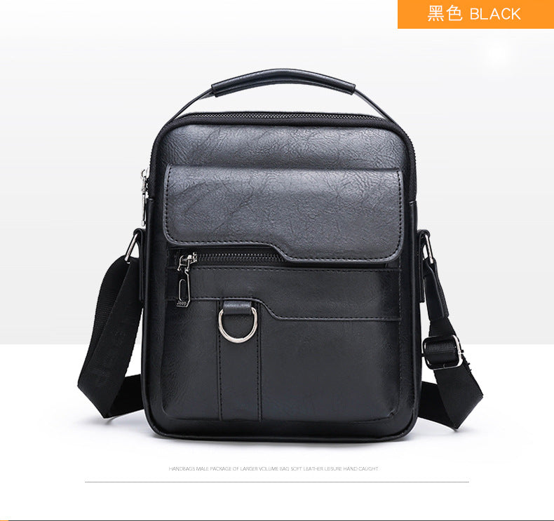 XIANGTUIBAO New Men's Shoulder Bag Business Casual Vertical Messenger Bag Pu Soft Leather Handbag Business Briefcase