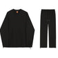 xiangtuibao men's / clothing round collar sweatshirts + elasitc waist turnup trousers sport two pieces set for male autumn new 2Y3205