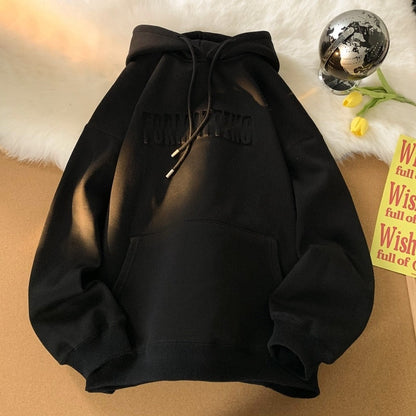 xiangtuibao Winter Letter Women Thicken Hoodies Fashion Unisex Korean Clothing Designer Brand Female Casual Hooded Sweatshirts