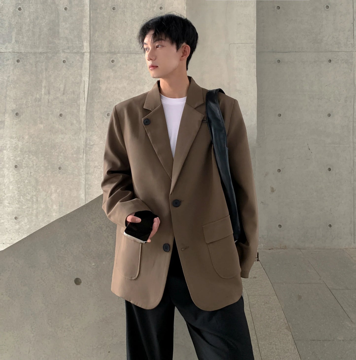 xiangtuibao  -  Autumn New Leisure Blazers Men Trendy Casual Suit Jackets Male Daily Ins Streetwear Simple Korean All-match Suit-tops