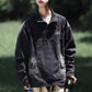 xiangtuibao  -  American Half-high Collar Distressed Denim Hoodies Men's Loose Casual High Street Workwear Jacket Men Overcoat Male Clothes