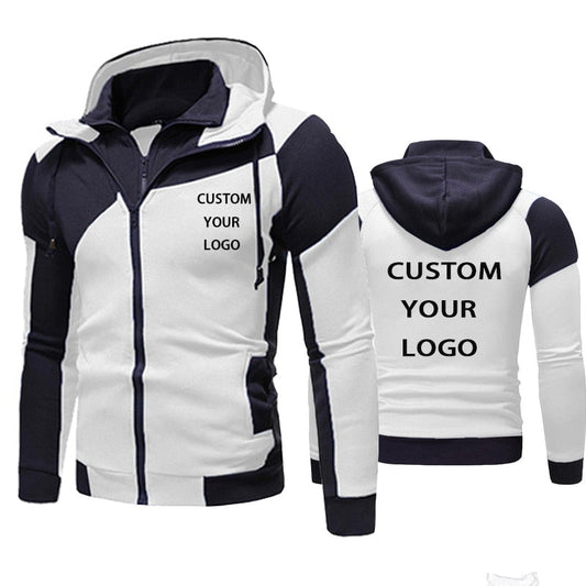 xiangtuibao Custom Logo Men Hoodies Jacket Autumn Winter Fashion Patchwork Coat Homme Streetwear Tops Men Clothing