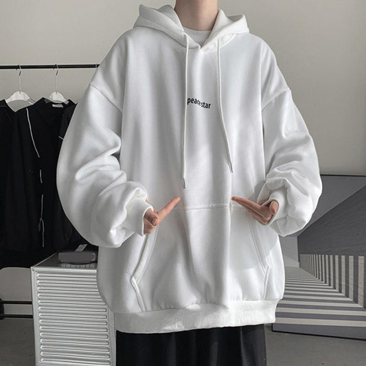 xiangtuibao Male Hoodie Coldproof Men Sweatshirt Pocket Male Hooded Fleece Lined Pullover Sweatshirt Daily Clothing