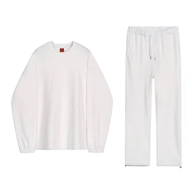 xiangtuibao men's / clothing round collar sweatshirts + elasitc waist turnup trousers sport two pieces set for male autumn new 2Y3205