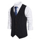 xiangtuibao Striped Vests Men Suit Vest Classic Black Business Vest Waistcoat Men Single Breasted Vests British Blazer for Men Sleeveless