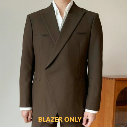 xiangtuibao - High Quality Single Button Suit Men's Blazers Jacket Casual Slim Men Trendy Suit Business Dress Coat Wedding Party Blazers