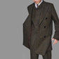 xiangtuibao Winter Herringbone Suits For Men Tailor Made Long Coat Vest Pants 3Pcs Set Formal Casual  Tweed Men's Blazer Costume Homme