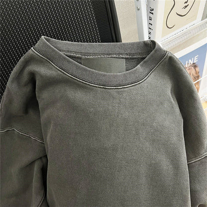 xiangtuibao Men's Autumn New Vintage High Street Hip Hop Long Sleeve Sweatshirt Temperament Commuter Casual Loose Top