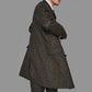 xiangtuibao Winter Herringbone Suits For Men Tailor Made Long Coat Vest Pants 3Pcs Set Formal Casual  Tweed Men's Blazer Costume Homme