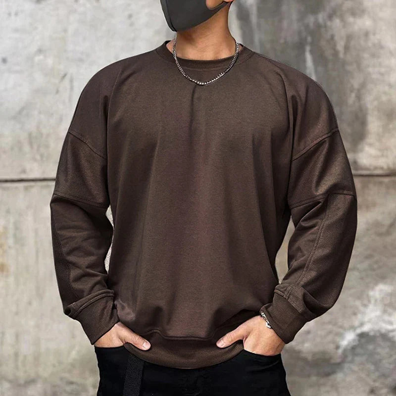 xiangtuibao  -  Trend Solid Men's Sweatshirts Fashion Spring Autumn Long Sleeve Round Neck Hoodie Pullover Streetwear Fashion Casual Loose Tops